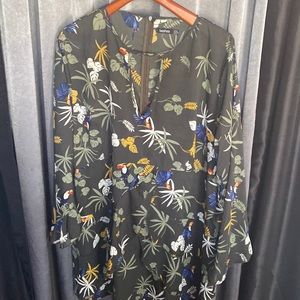 boohoo Floral Botanical Toucan Mini Dress 24W (fits like 20/22)
